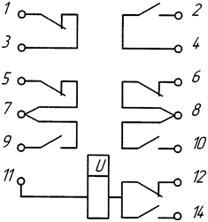 Схема присоединения реле РП-12