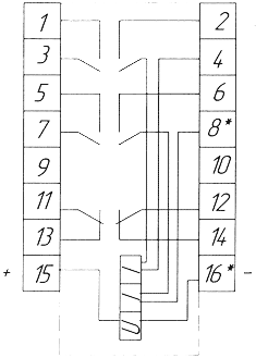 Схема присоединения реле РП-16-2